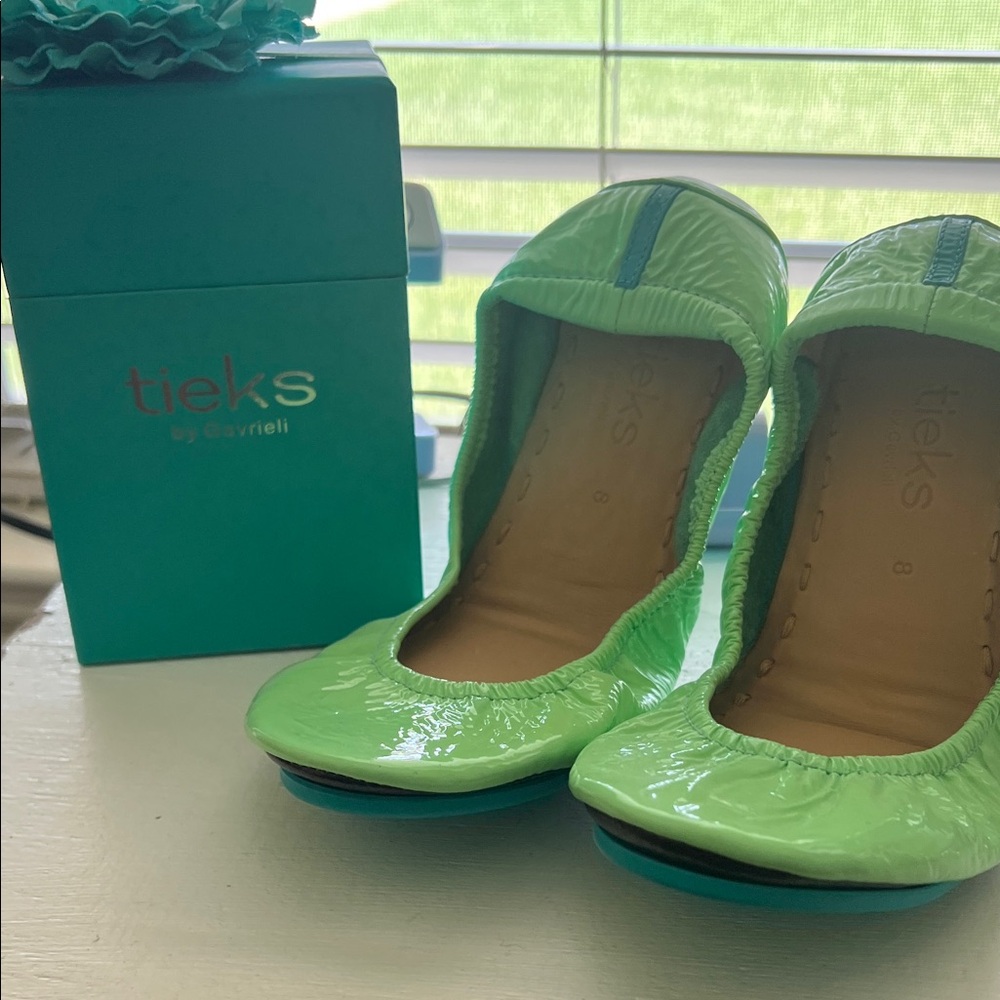 Tieks Lime Green Patent Ballet Flats